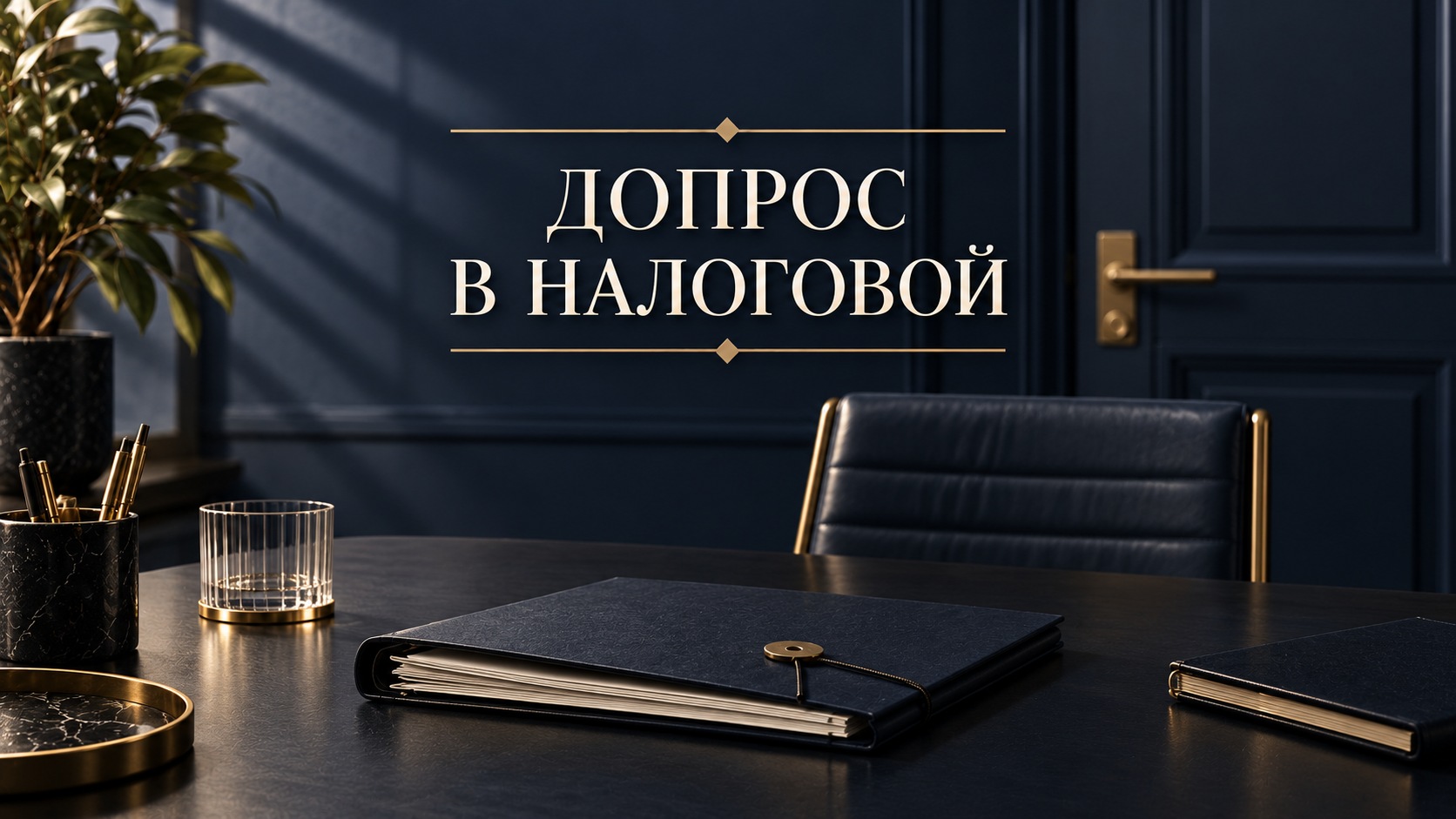 Сотрудница с кремовой папкой ждёт у кабинета в деловом офисе
