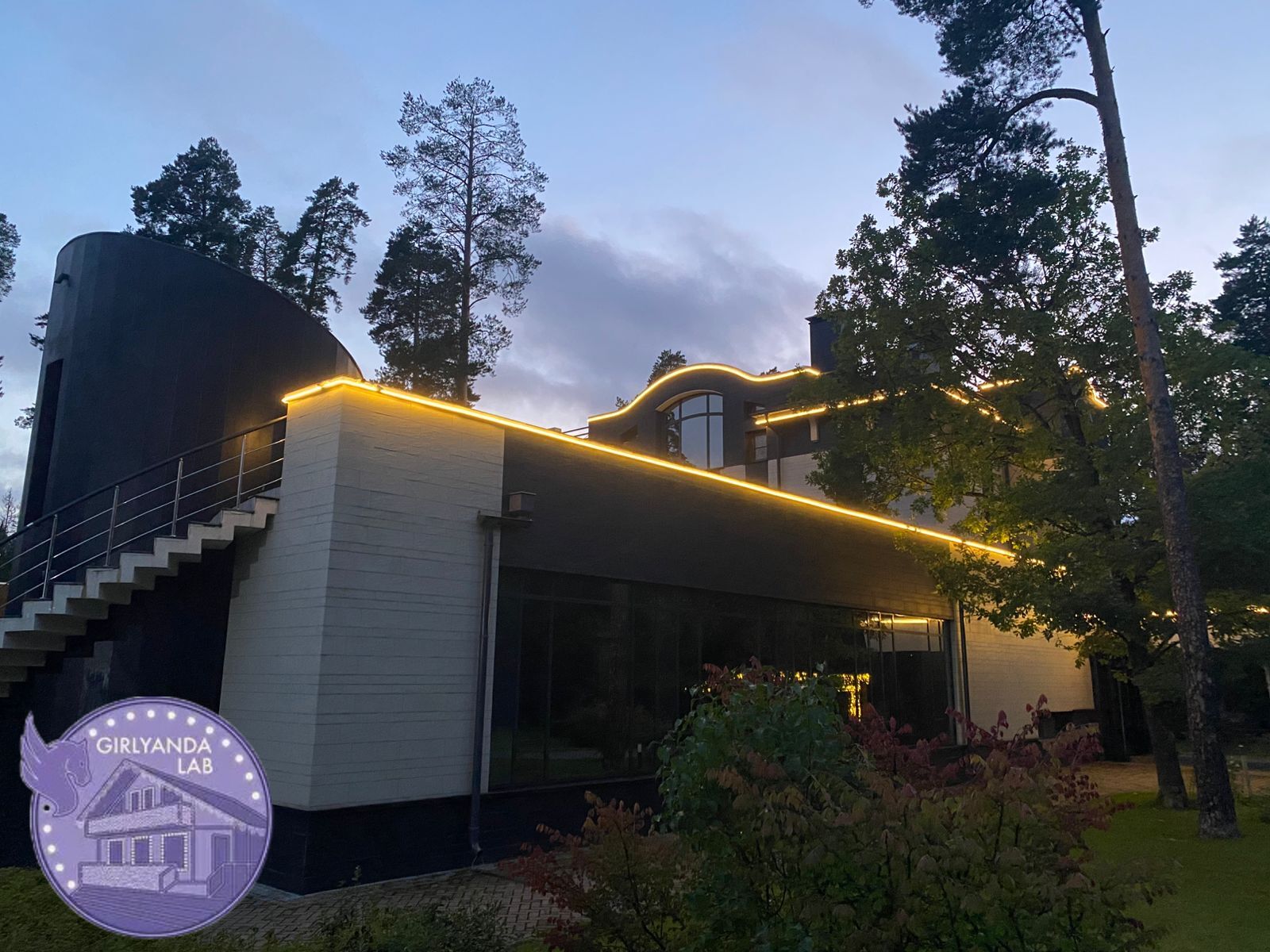 Неоновая подсветка КП Сосновый бор - панорамный вид