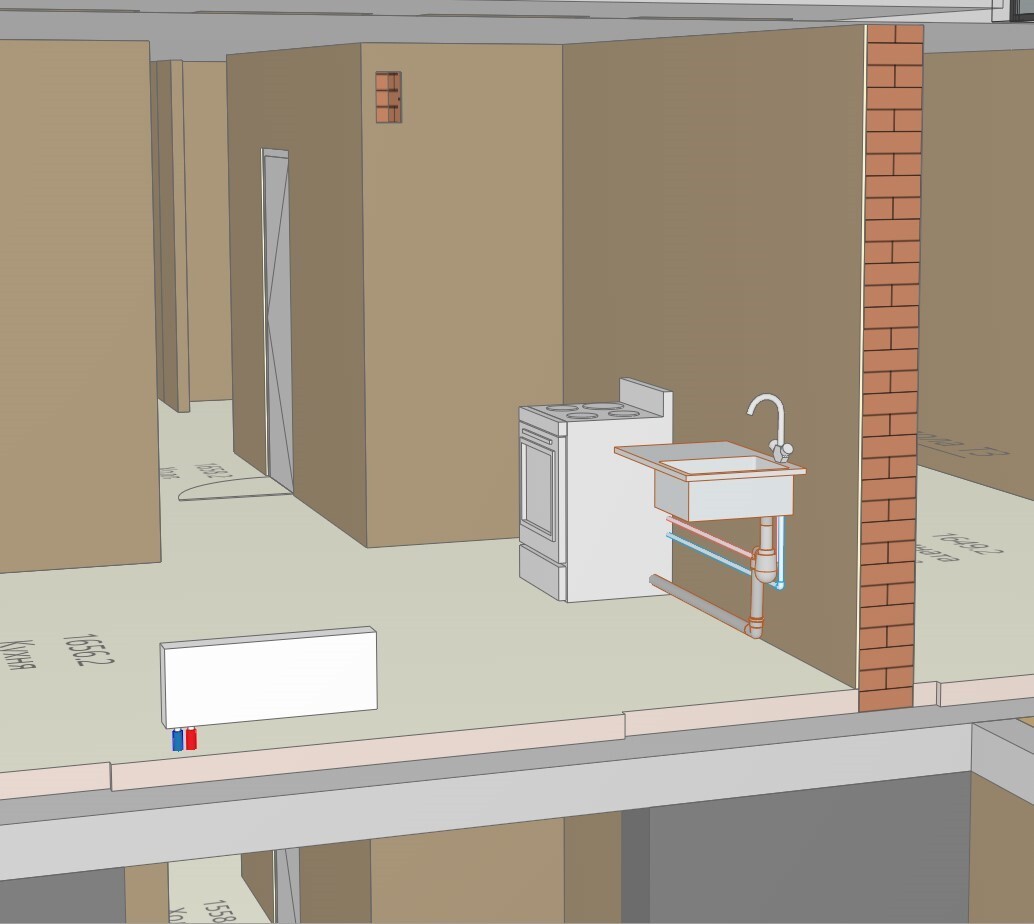 Системы водоснабжения, канализации и отопления в составе цифровой информационной модели.