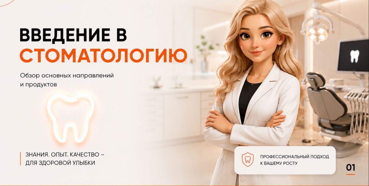 Обложка материала «Введение в стоматологию» — обзор основных направлений и продуктов