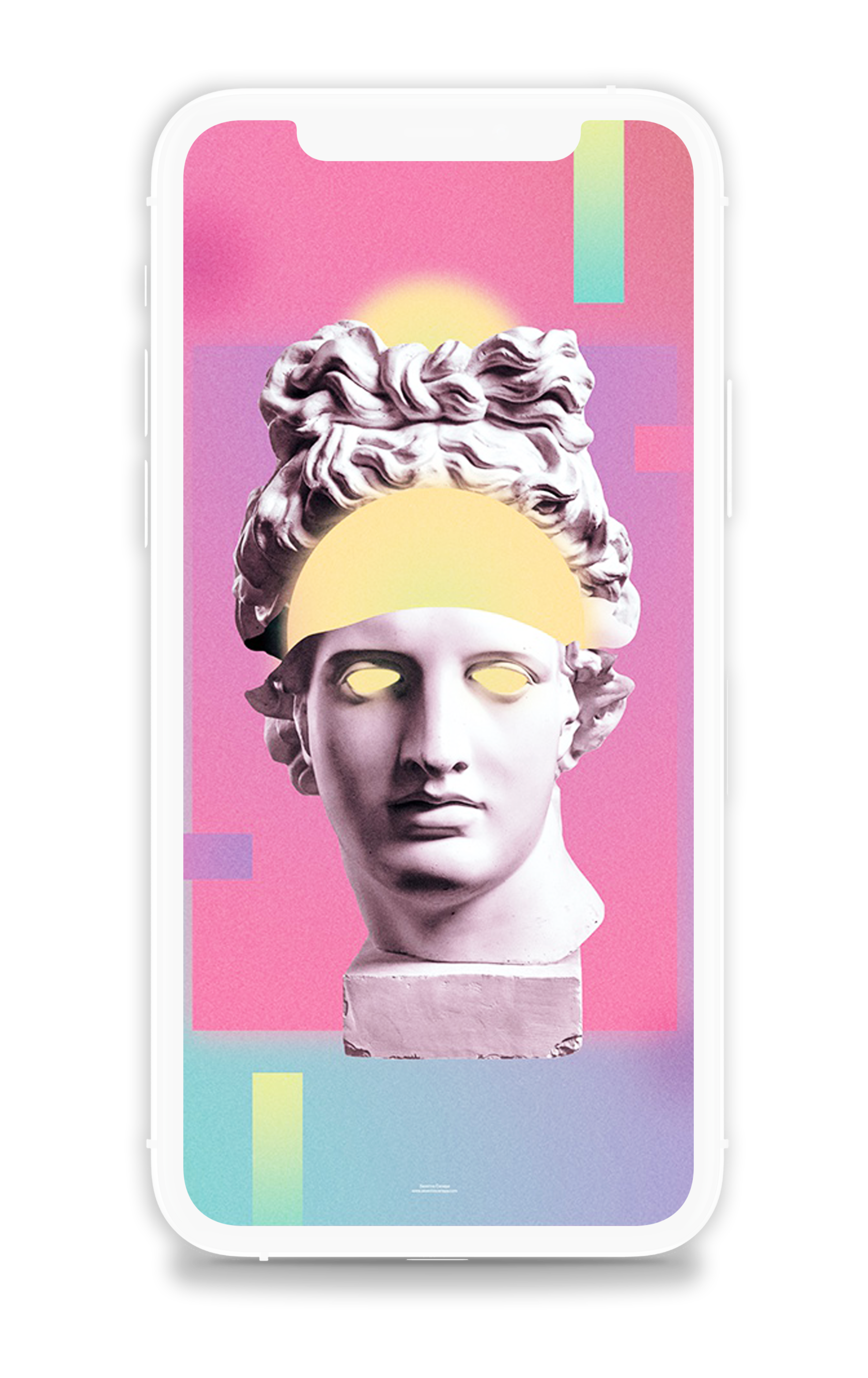 мобильный телефон с изображением средневековой головы