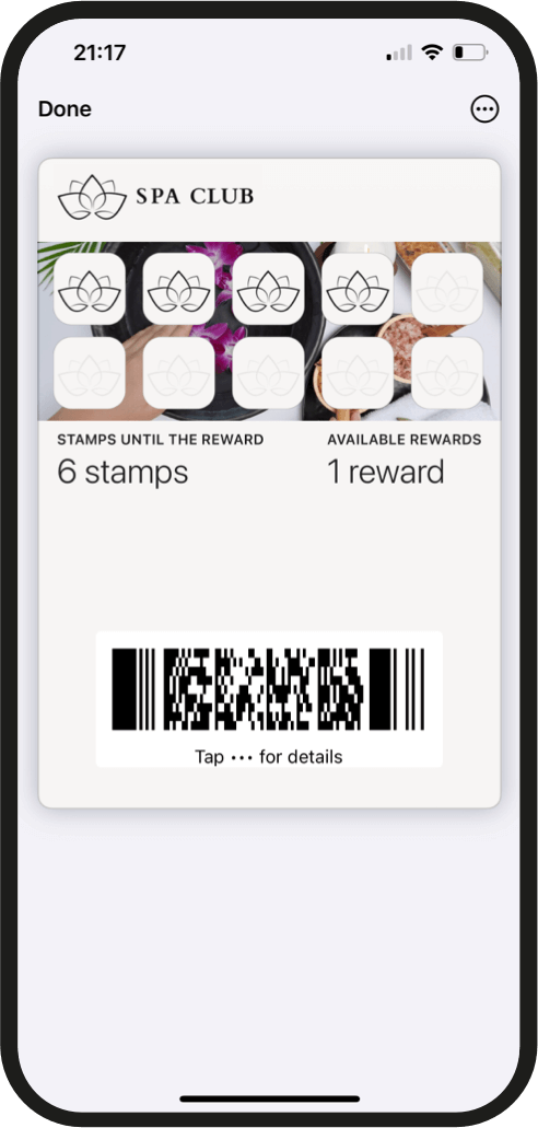 365Digital wallet pass on a phone