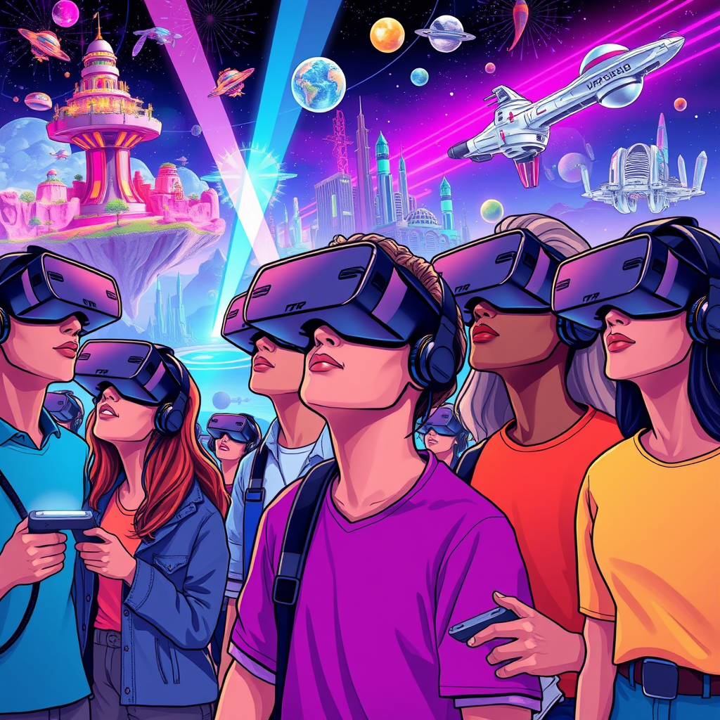 Дети играют в виртуальной реальности в московском VR центре