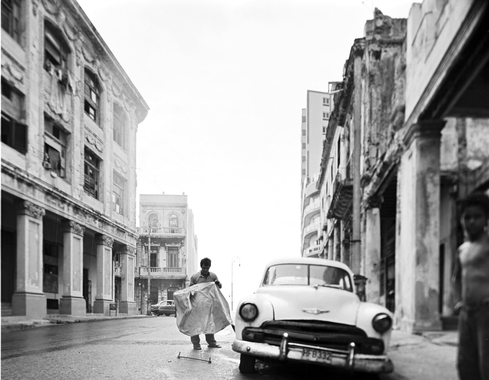 Classic Car and Boy 2. Havana. 2007. BW Negative 4×5 inch.
