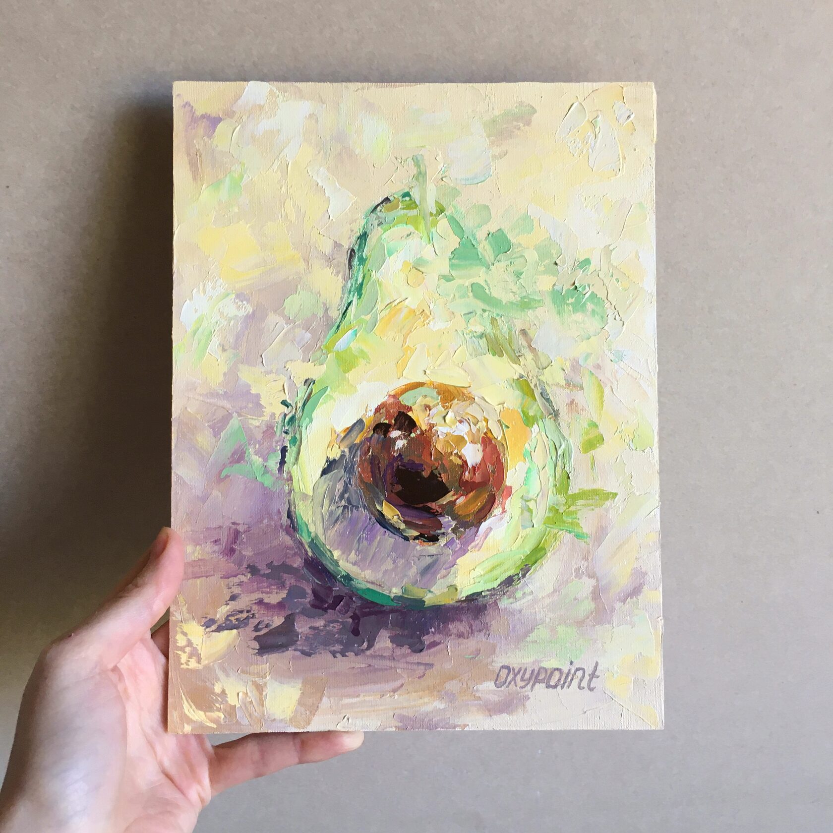 avocado art, avocado painting