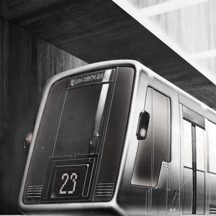 Эскиз головного вагона поезда "Серебряная нить"