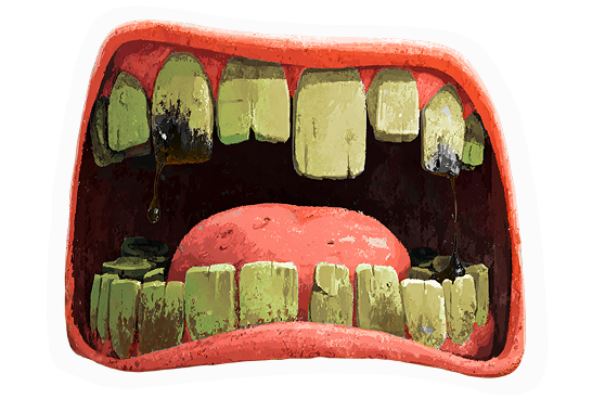 рот с плохими зубами