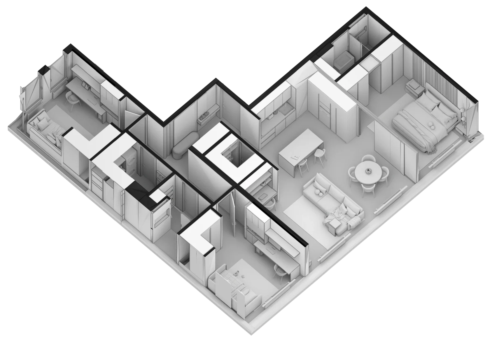Планировка квартиры с мебелью. ЖК Легенда Малоохтинский, 101 м².