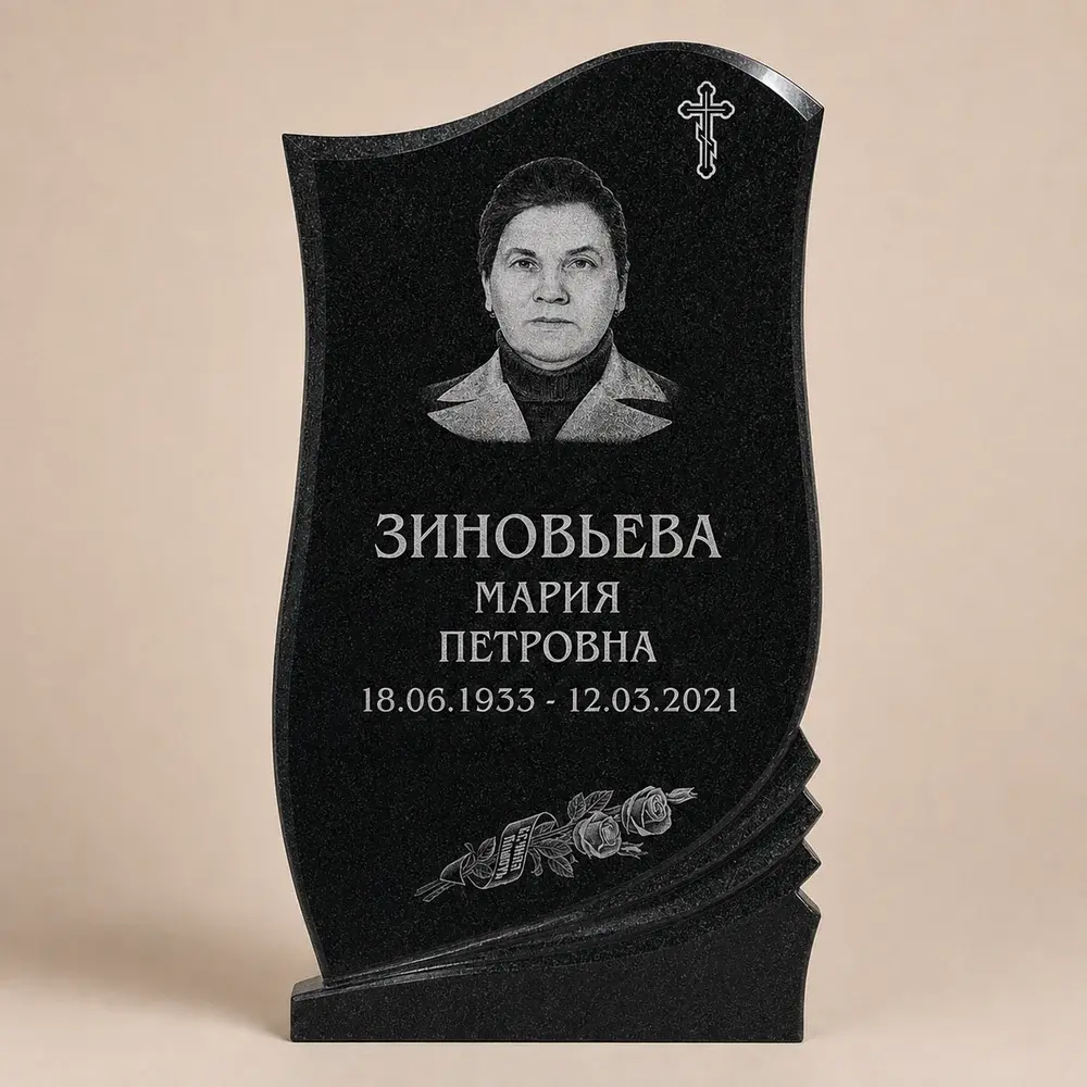 Оформление памятника 100×50 см — работа мастерской № 089