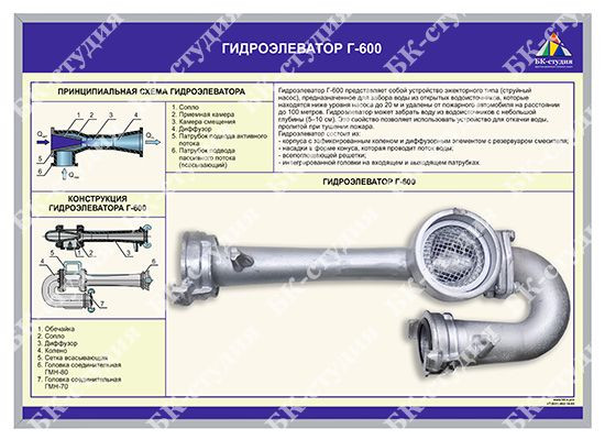 Гидроэлеватор пожарный г 600