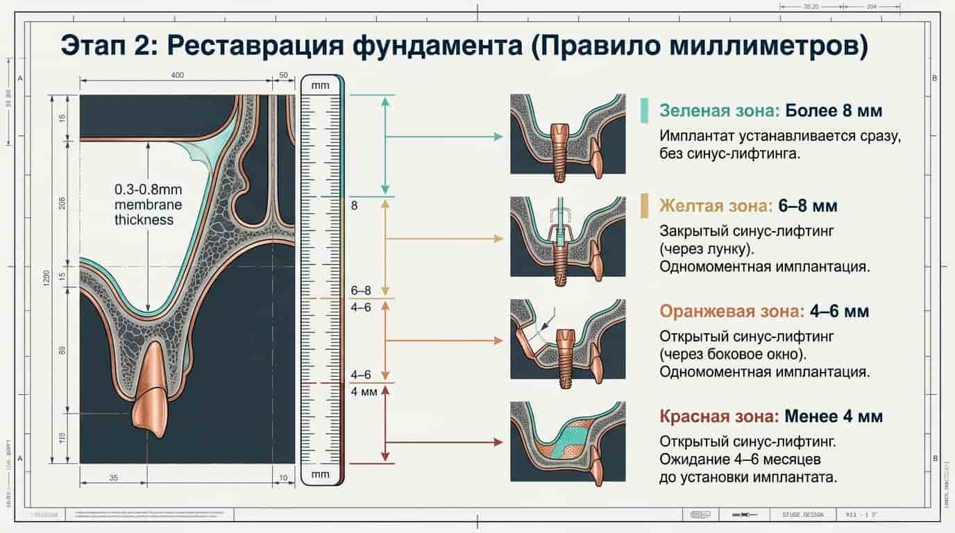 Атрофия кости верхней челюсти и опускание гайморовой пазухи