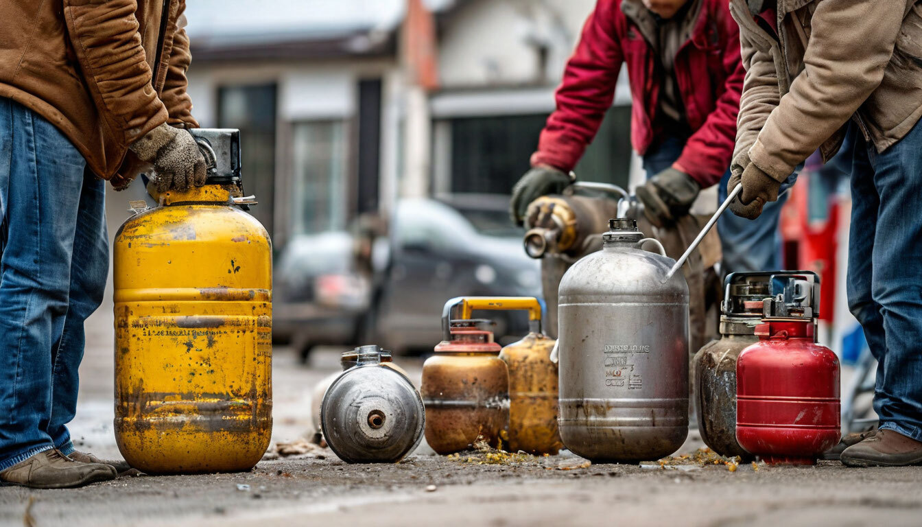 Заправка бытовых газовых баллонов