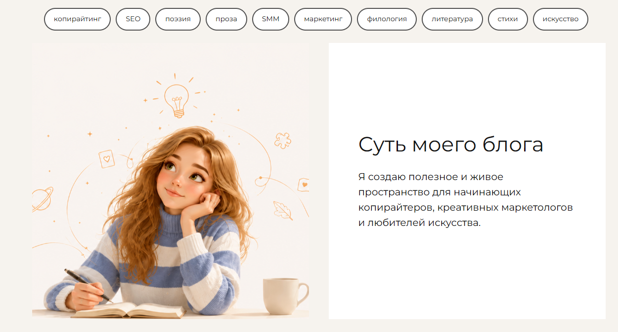 Блог на личном сайте Али Смагиной