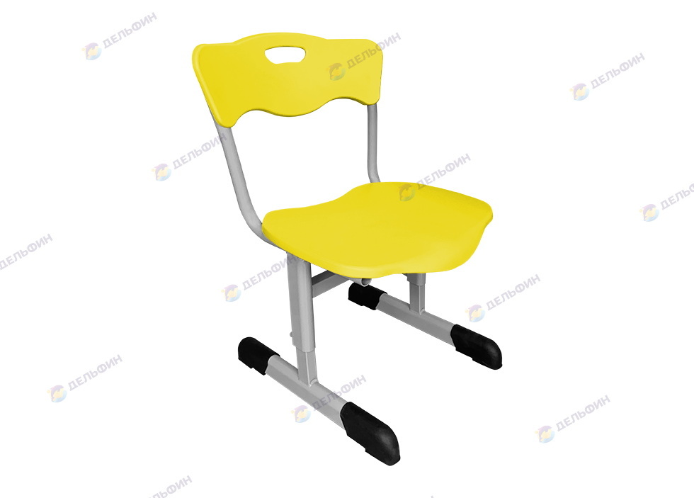 Школьный стул регулируемый сиденья и спинки эргономичный пластик жёлтый