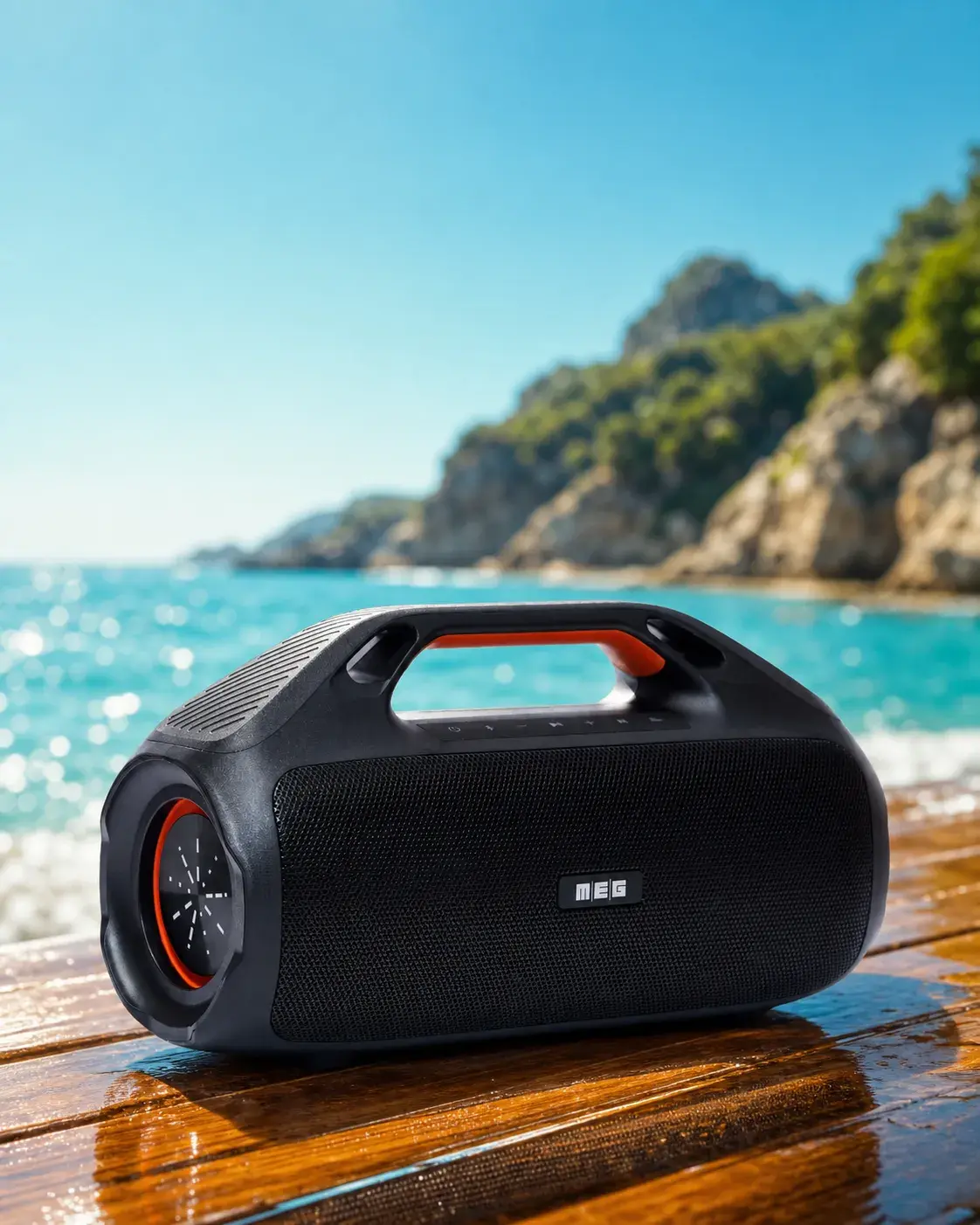 MEG speaker SDA100 on beach