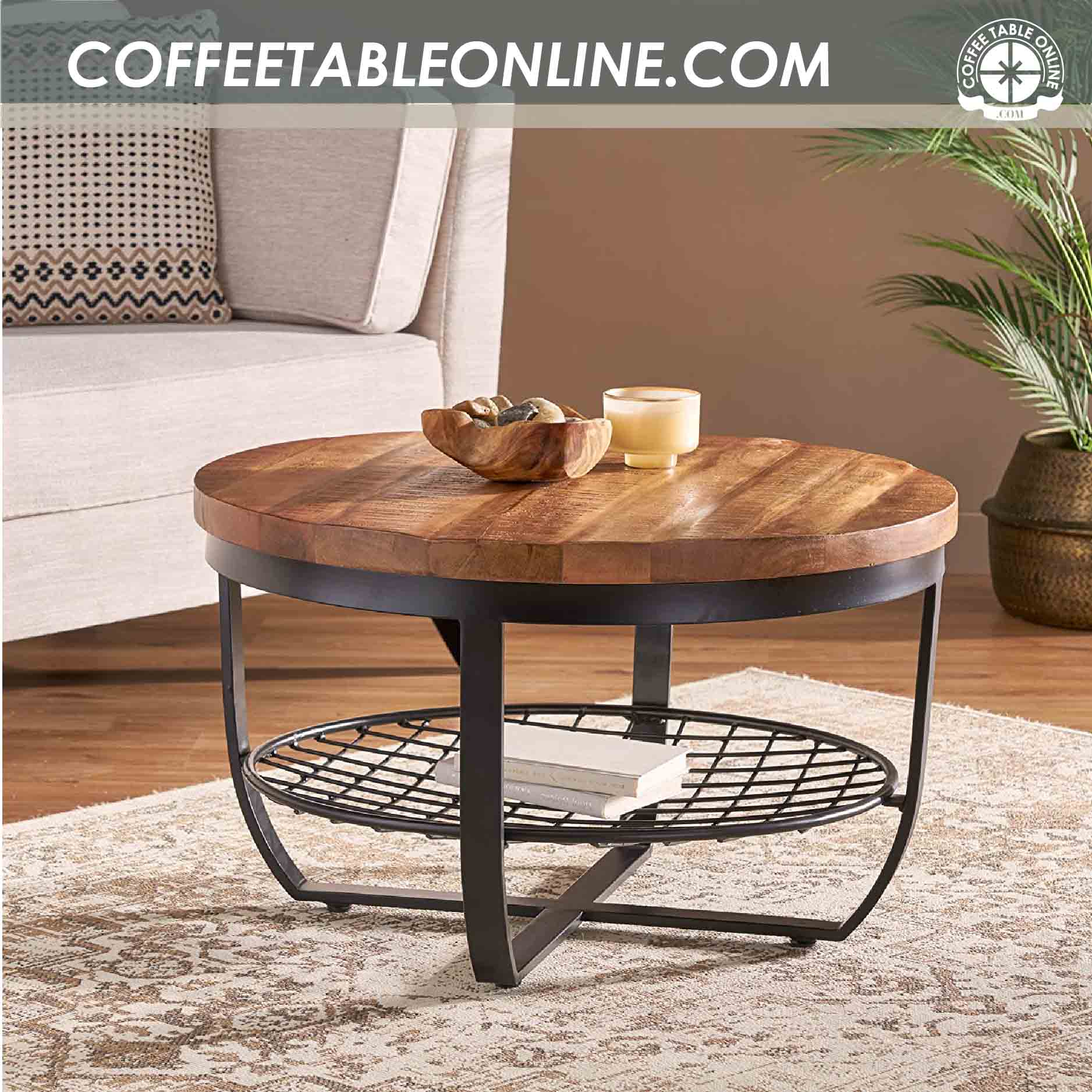 Round Wooden and Rustic Coffee Tables