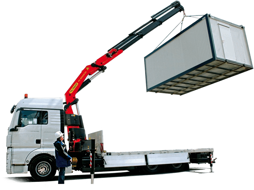 Кран-манипулятор с бытовкой