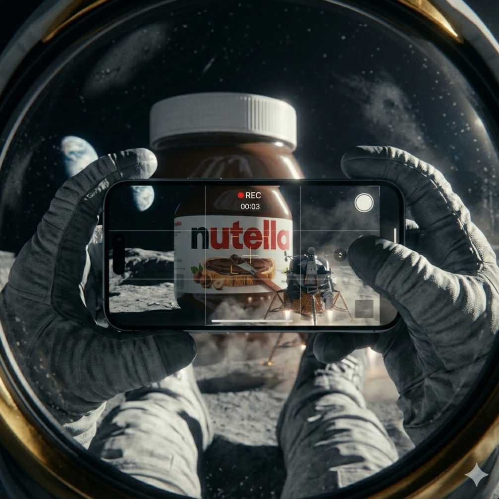 Хотя бренд Nutella исторически использовал традиционный продакт-плейсмент, самый громкий и вирусный кейс в этой области произошел апреле 2026 года во время прямой трансляции исторической миссии NASA «Artemis II» банка Nutella попала в кадр, дрейфуя в усло