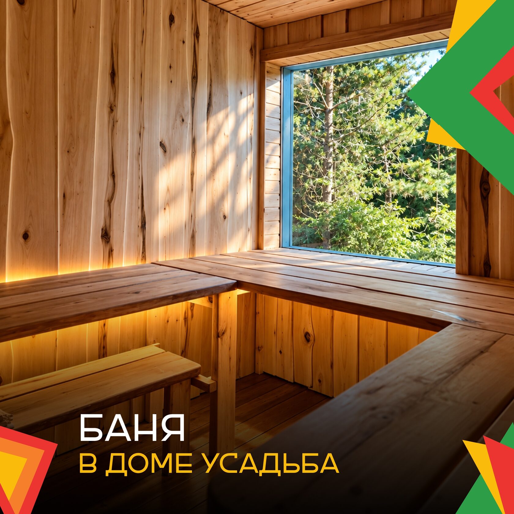 Русская баня на дровах в Усадьбе