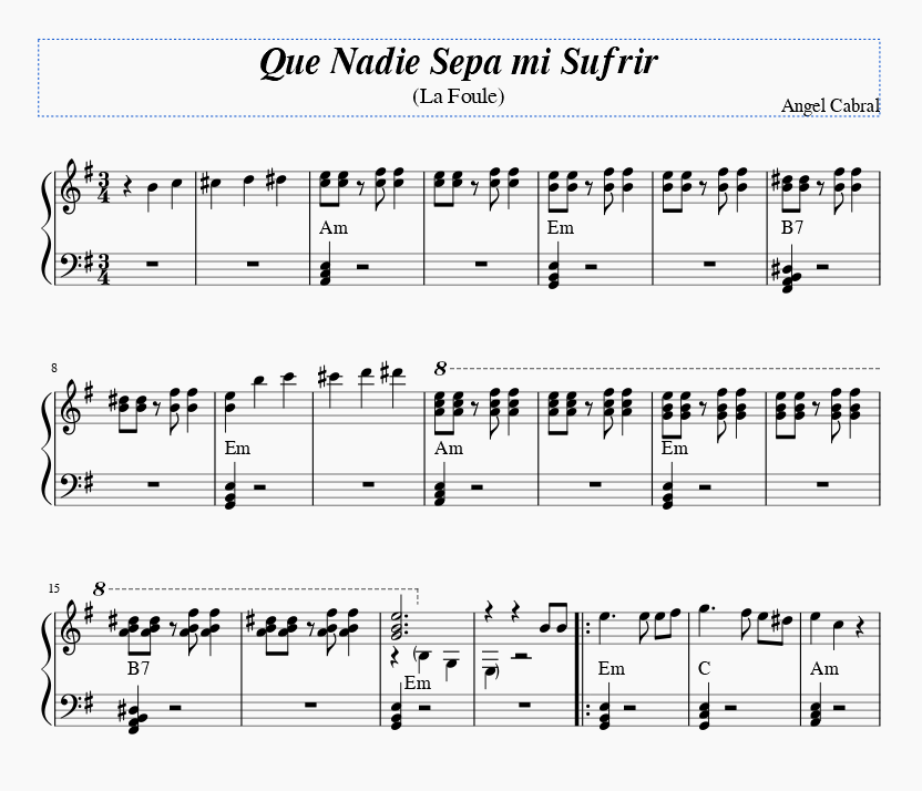 Que Nadie Sepa Mi Sufrir
