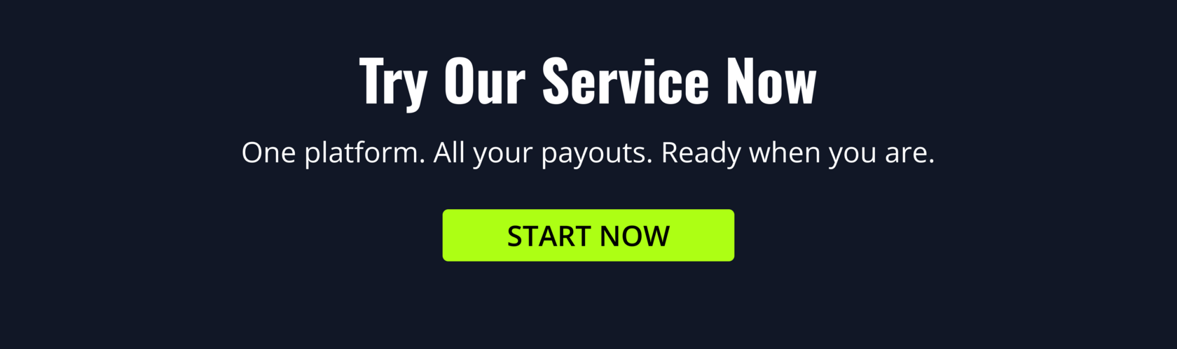 A call-to-action banner inviting businesses to streamline global payouts with a single platform. Transparent fees, multiple currencies, and automated compliance.