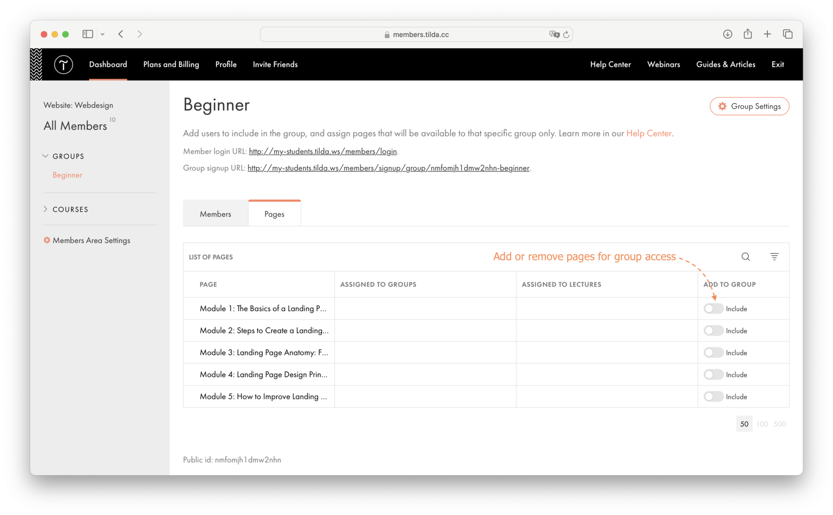 How To Manage Memberships And User Accounts │ Tilda Help Center