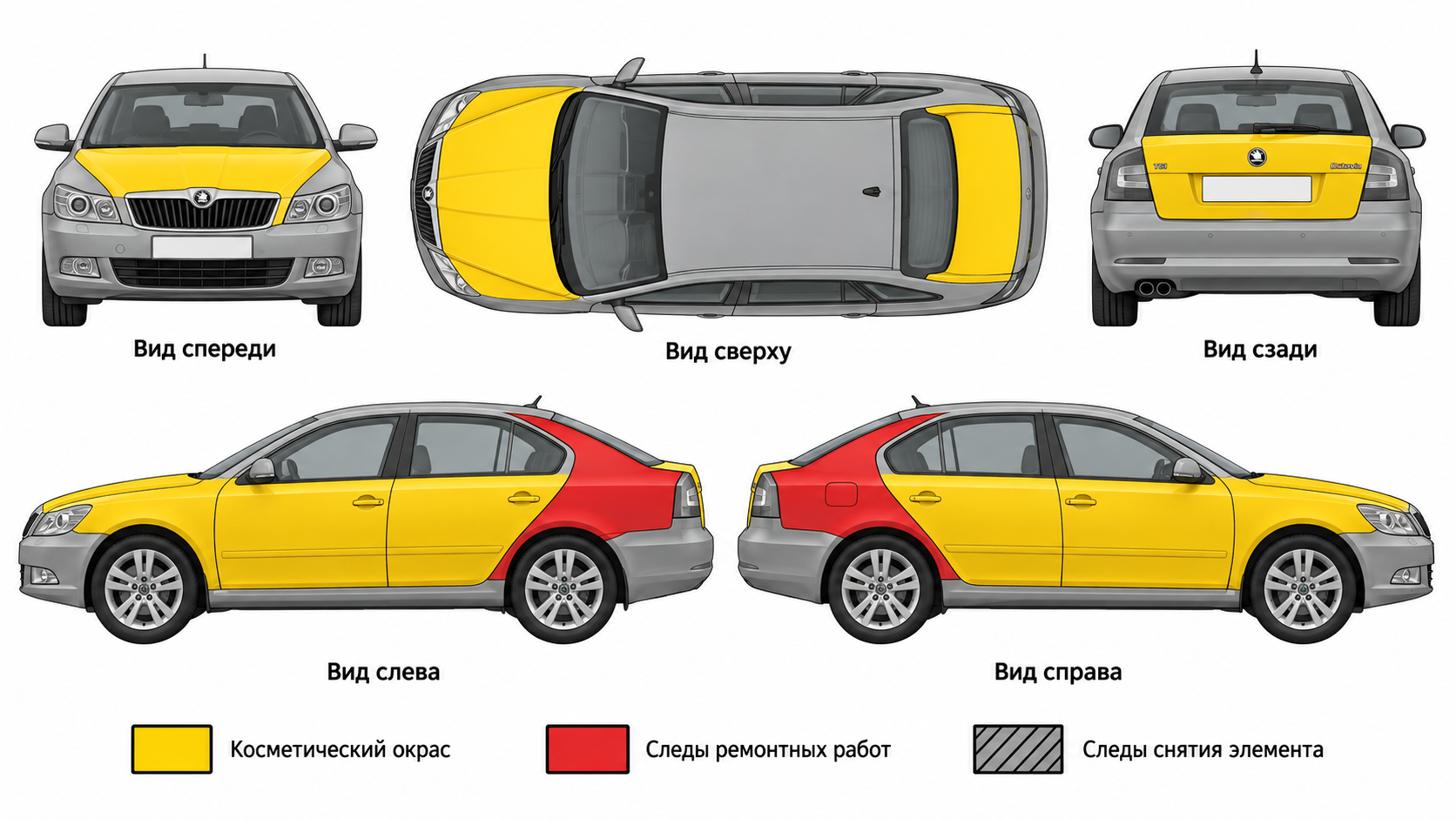 Карта ЛКП Skoda Octavia II
