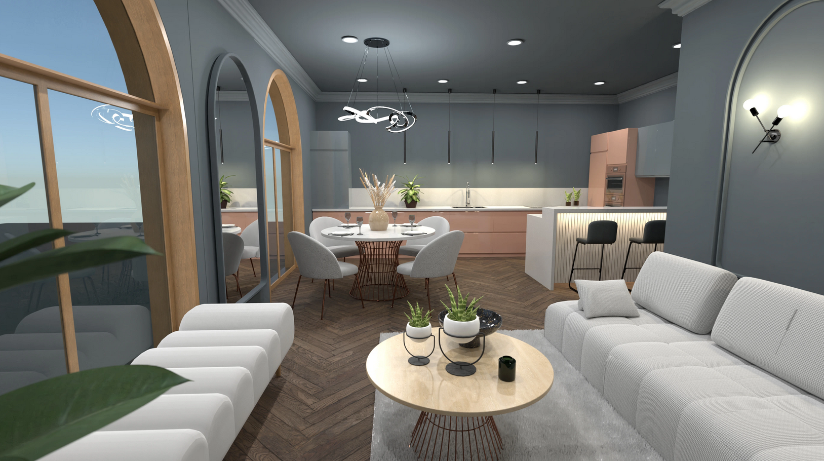 Photo by https://planner5d.com/ru/gallery/floorplans/LaaaLG/planirovki-dekor-kuhna-osvesenie-stolovaa-studia-3d