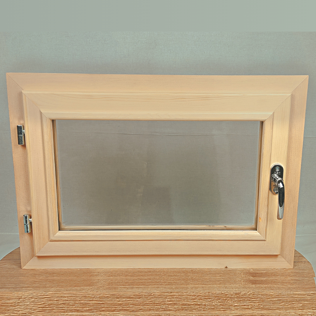 окно кедр прозрачный стеклопакет