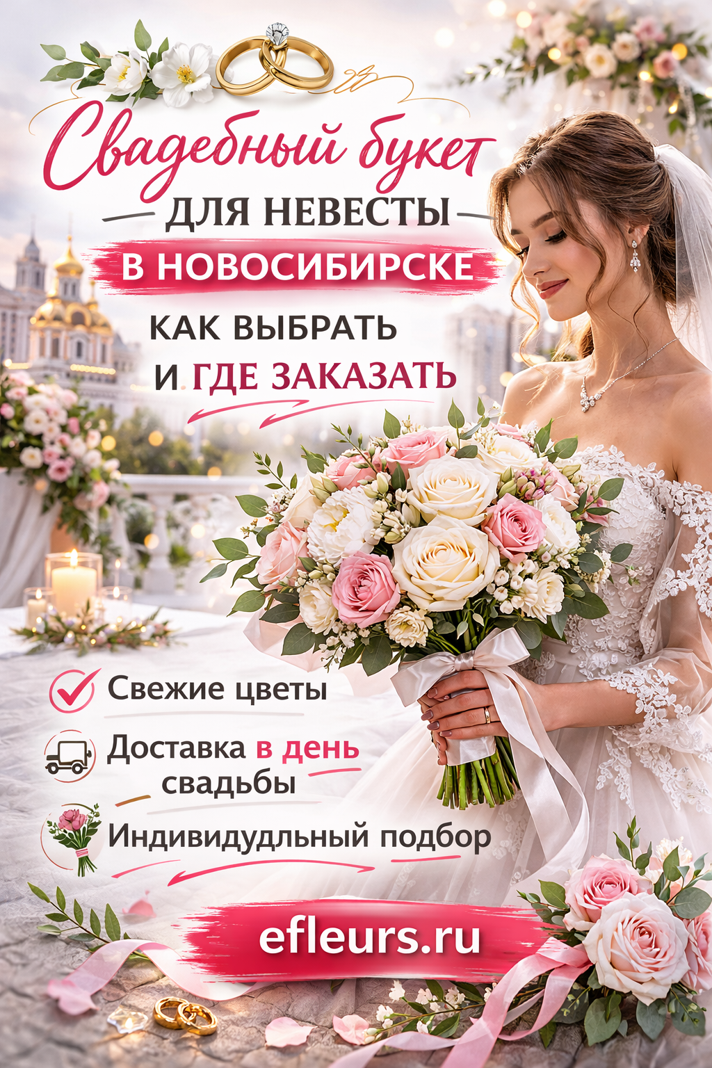 Свадебный букет для невесты в Новосибирске