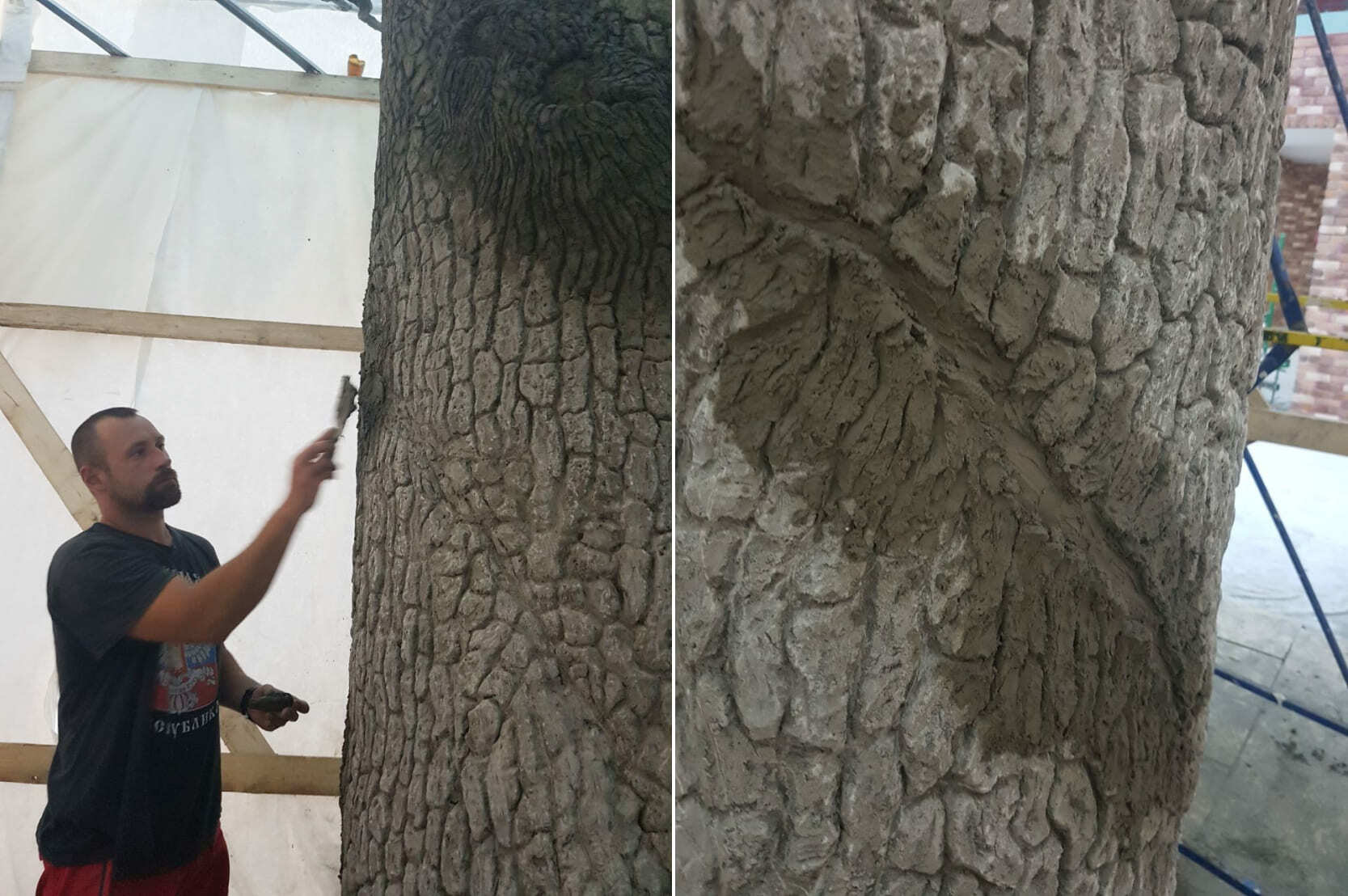 Дерево из арт бетона: процесс работы