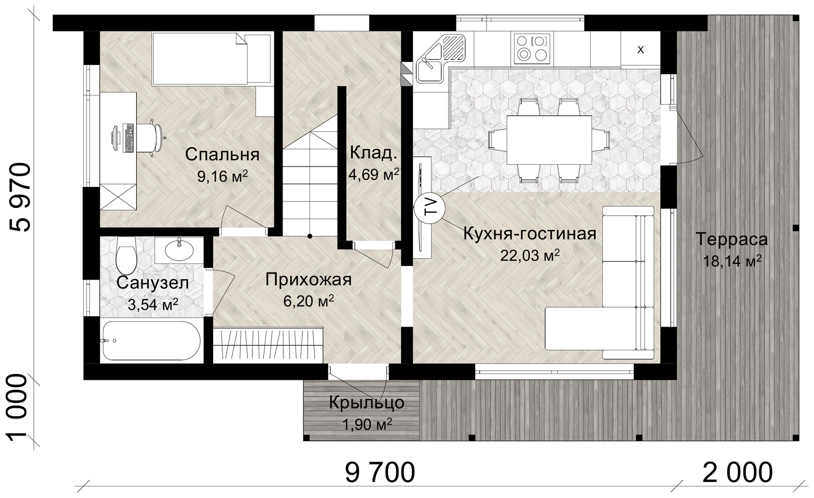 Планировка, 1-й этаж