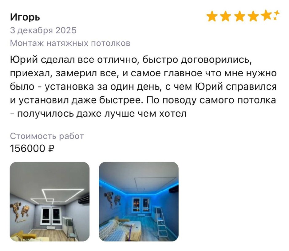 Скриншот отзыва Игоря на Профи.ру
