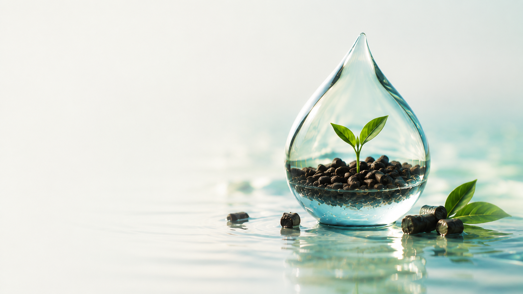 Plant protected by water