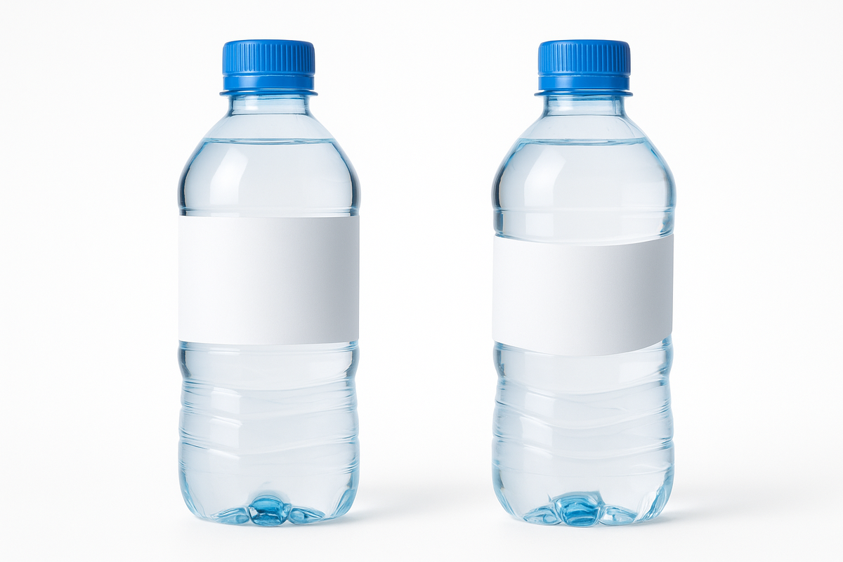 Перекос этикетки (справа) как следствие ошибок датчика