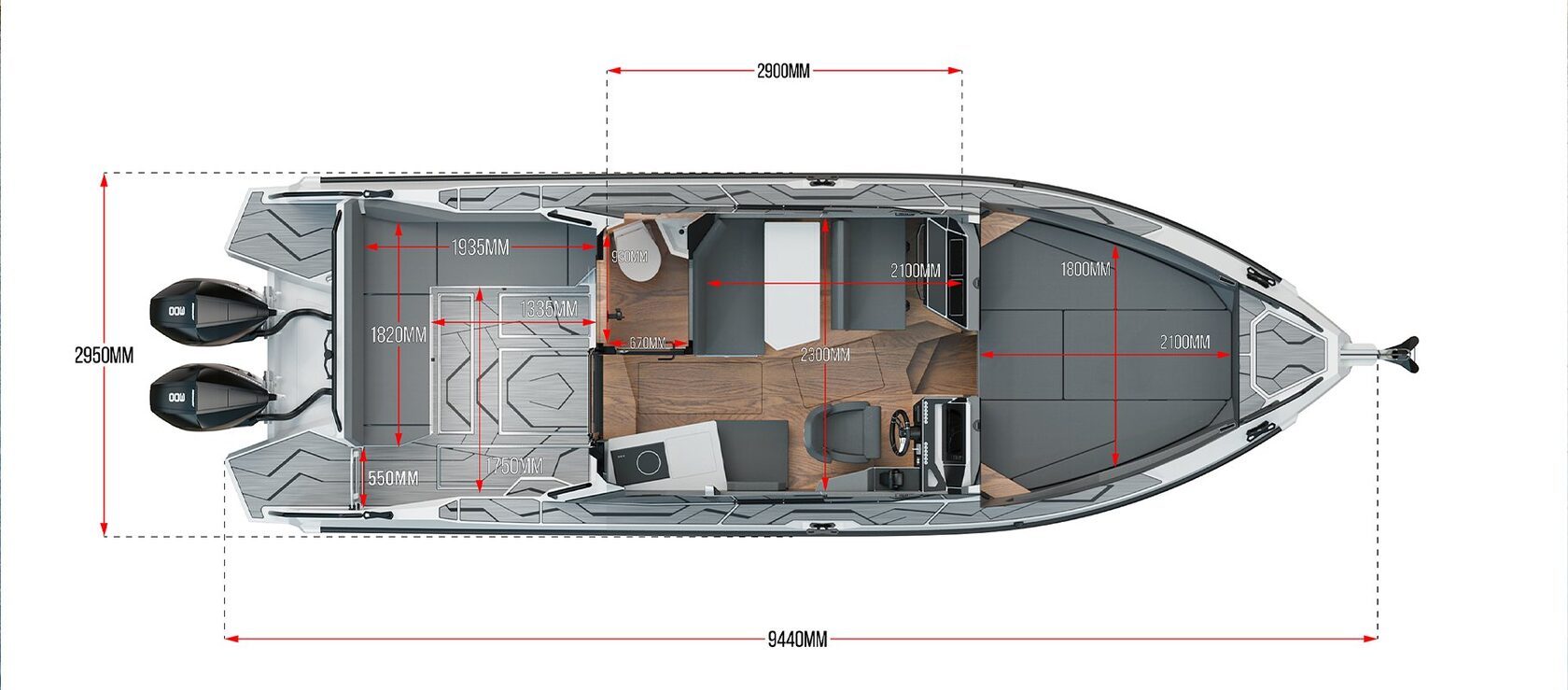 катер Victory A9 габариты