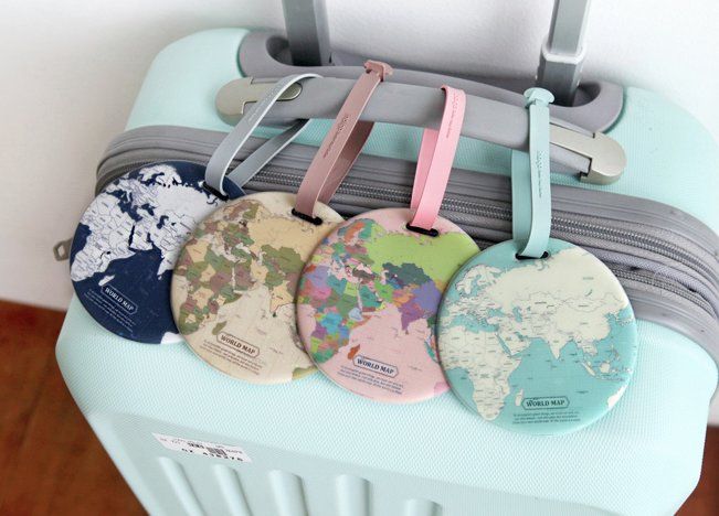 тэги с картами мира для чемоданов или сумок