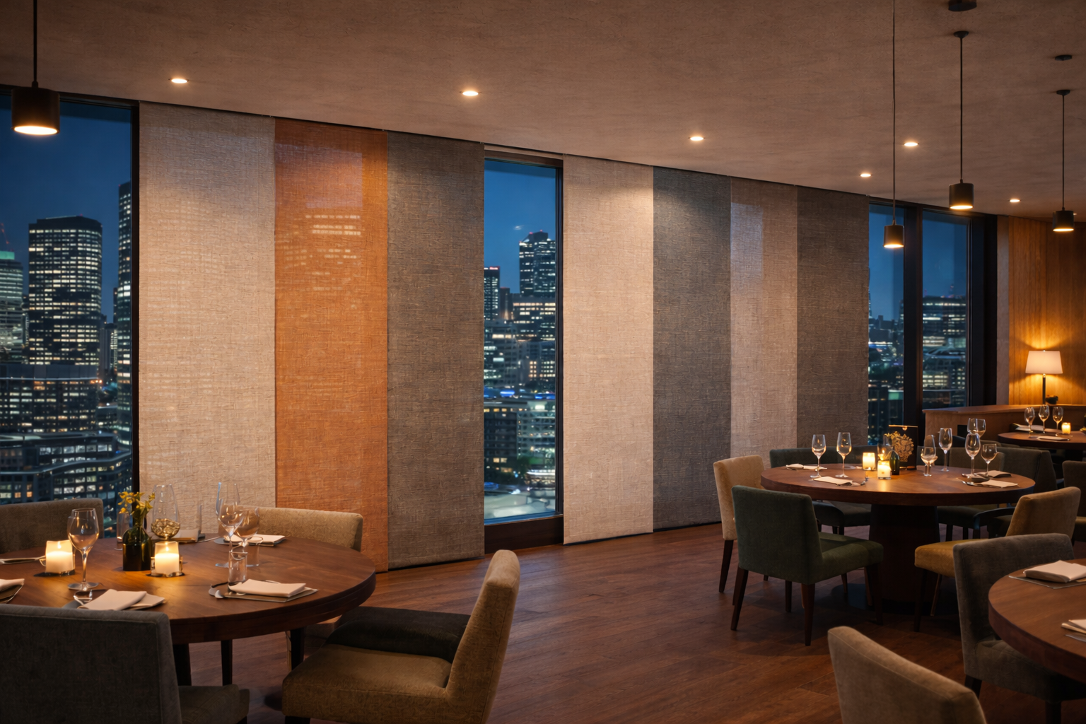 Японские панели, альтернатива римским шторам, проект ASHTORY