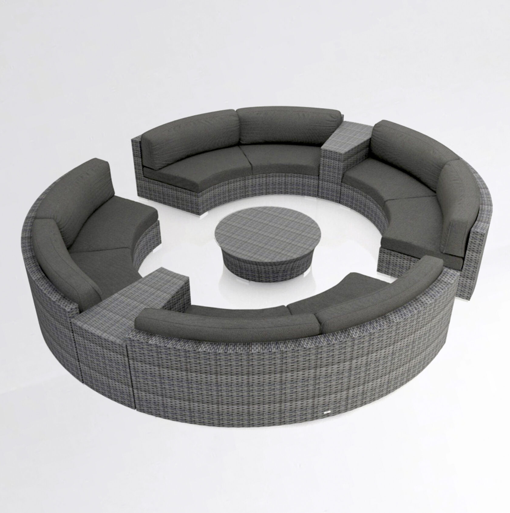 модульный диван из искусственного ротанга