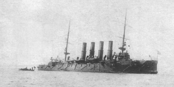Крейсер "Варяг" после боя, 9 февраля 1904