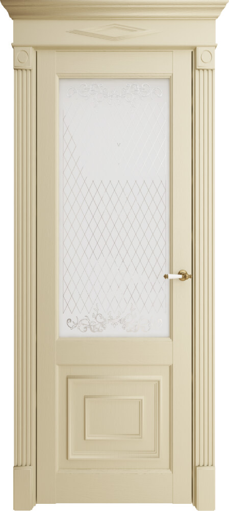 Дверь межкомнатная Florence Stile 62002 остекленная, стекло светлое Сатинато Серена Керамик