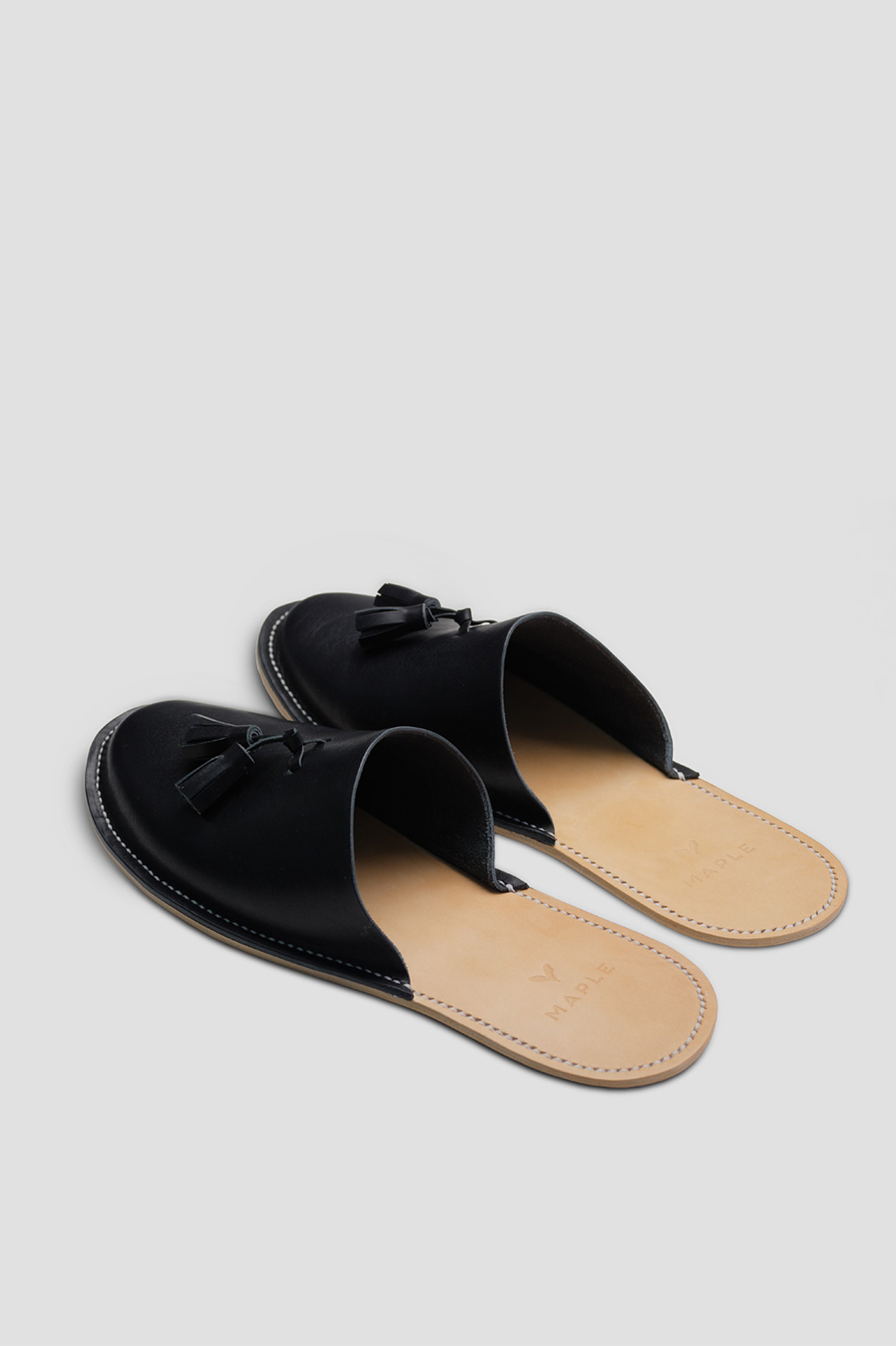 Home Slippers — Black & Natural | Maple