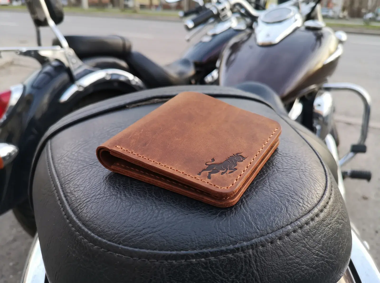 BIFOLD - Кожаный кошелёк бифолд, коньяк