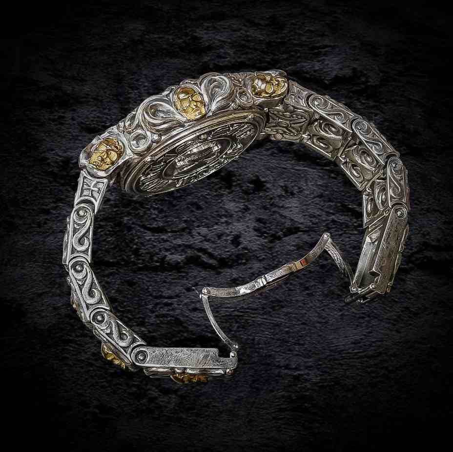 мужские серебряные часы, элитные дорогие часы, дорогие часы из серебра.