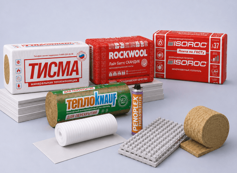Утеплители Rockwool, ТеплоKNAUF, Isoroc и изоляционные материалы