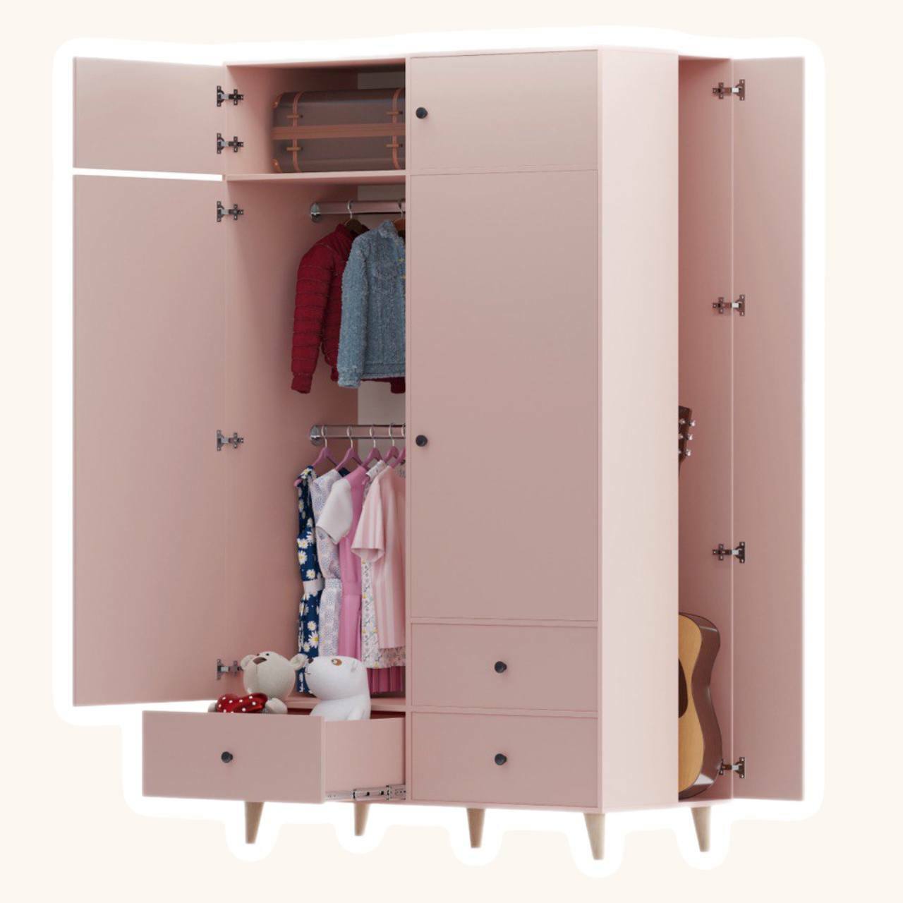 розовый шкаф для детской