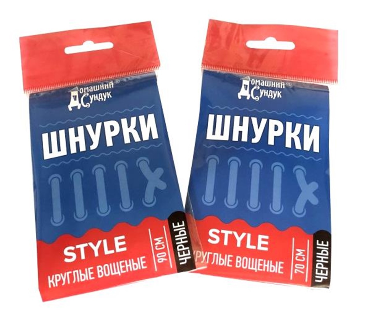 Шнурки STYLE вощеные КРУГЛЫЕ длина 90 см. цвет черный.