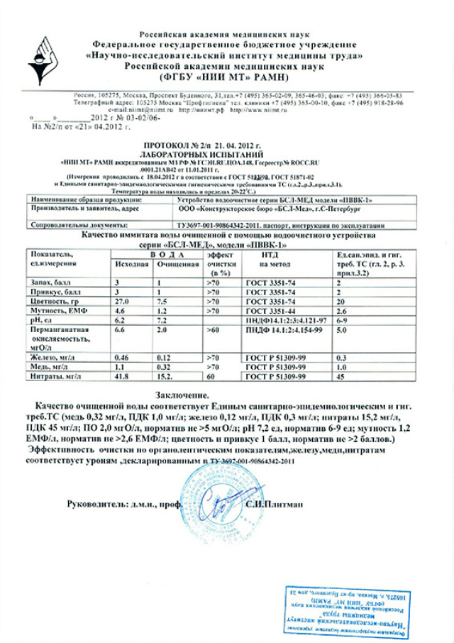 Документы и сертификаты ПВВК