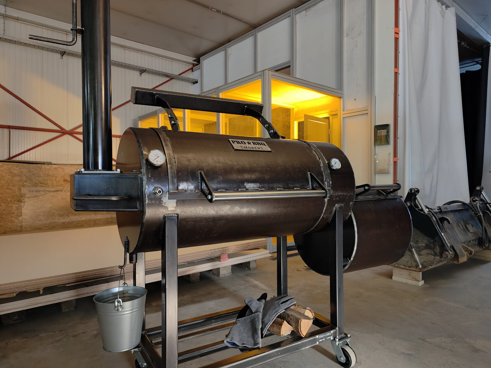 ProBBQ офсетный смокер гриль