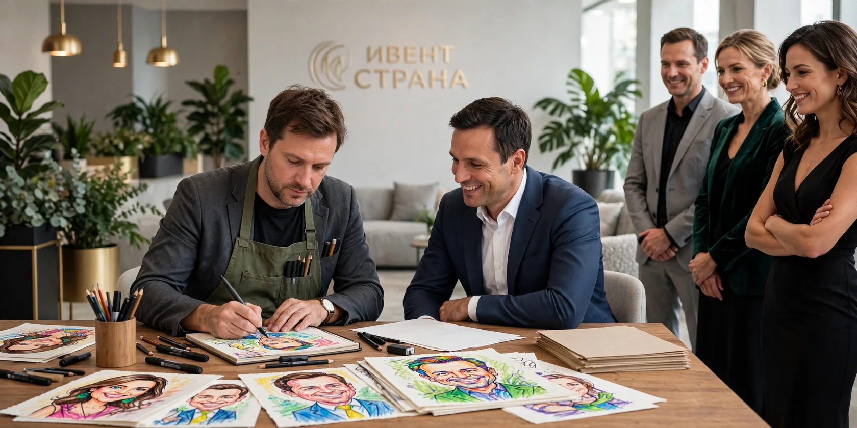 Шаржисты на мероприятие